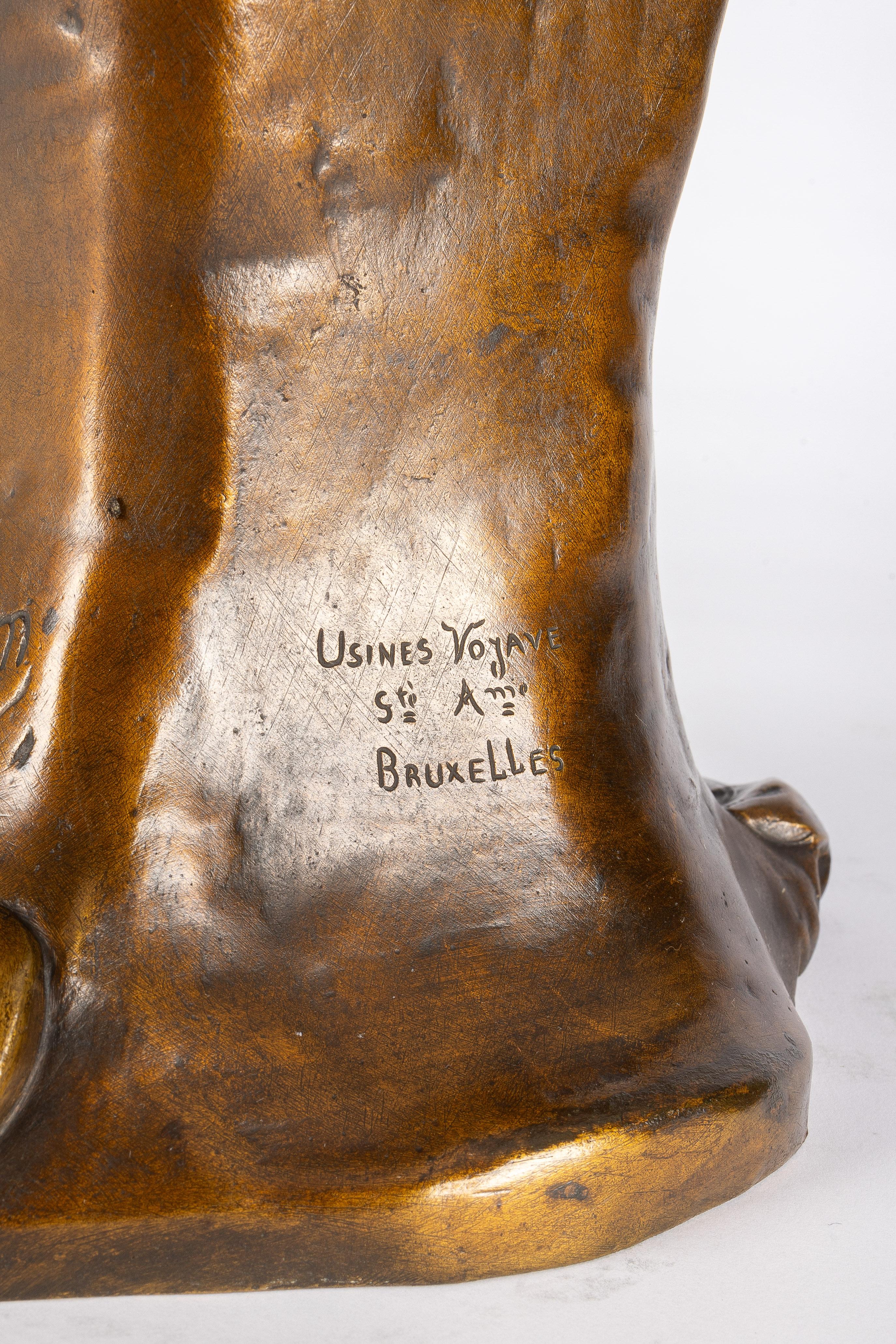 19th Century Art-Nouveau bronze by Anton Nelson (1841-1910): titled 