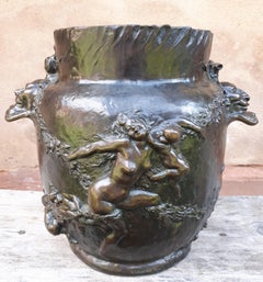 Art Nouveau Bronze Cachepot, By Joseph Chéret