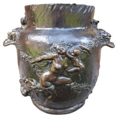 Art Nouveau Bronze Cachepot, By Joseph Chéret