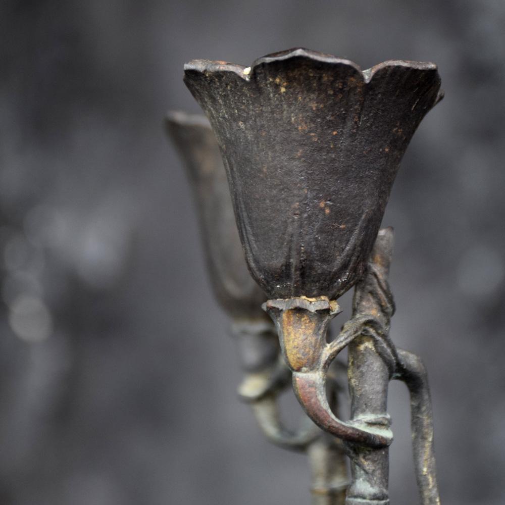 French Art Nouveau Bronze Candelabra by Auguste-Nicolas Cain, circa 1890