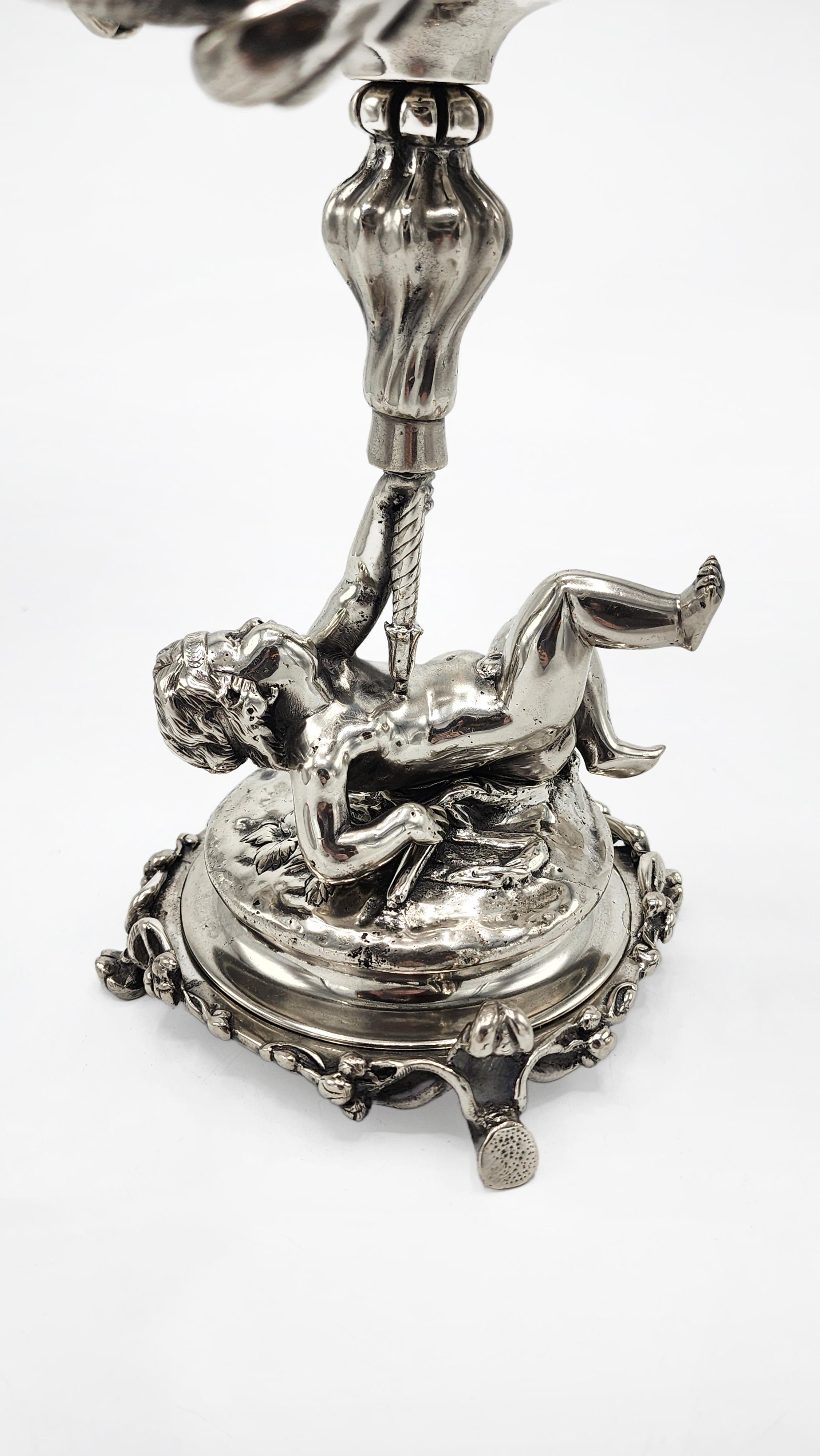Jugendstil-Kronleuchter aus Bronze von Christofle (20. Jahrhundert) im Angebot