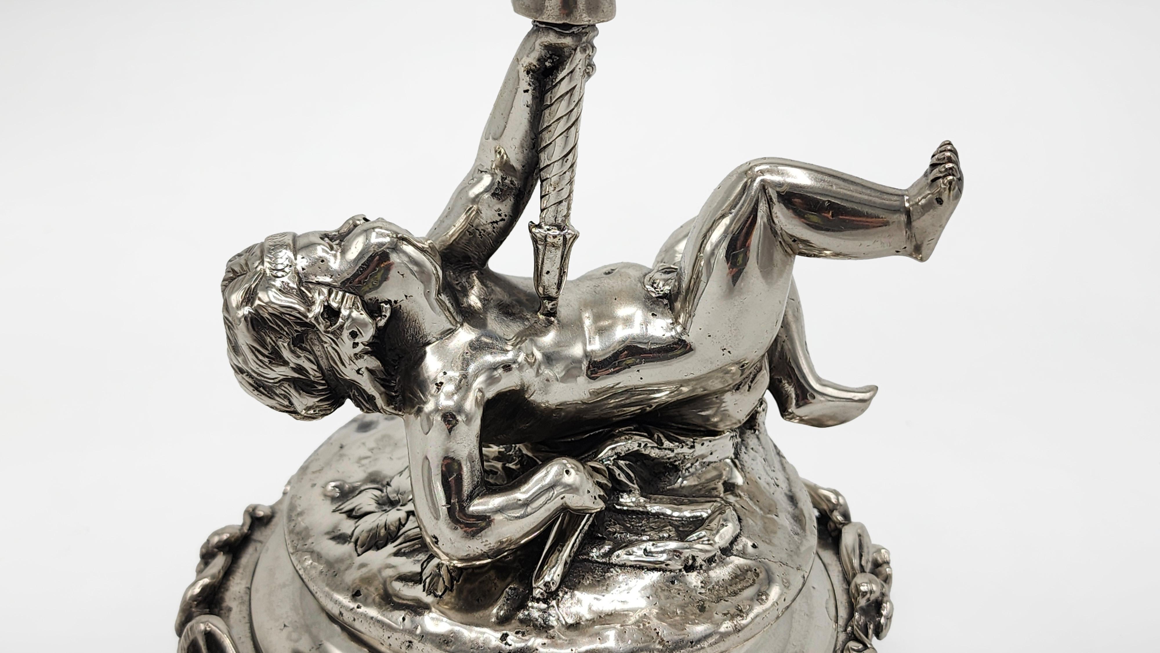 Jugendstil-Kronleuchter aus Bronze von Christofle im Angebot 1