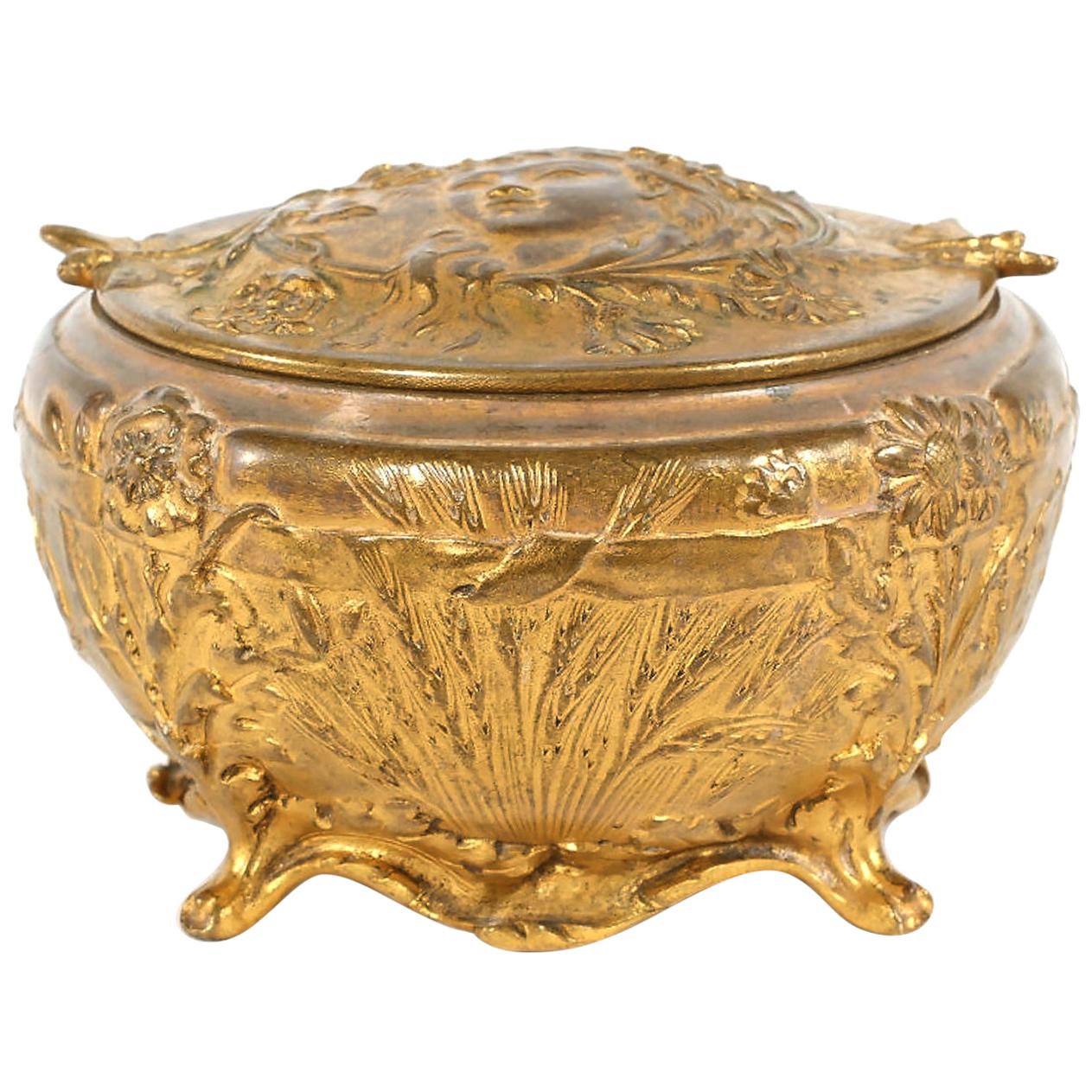 Art Nouveau Bronze Covered Decorative Box