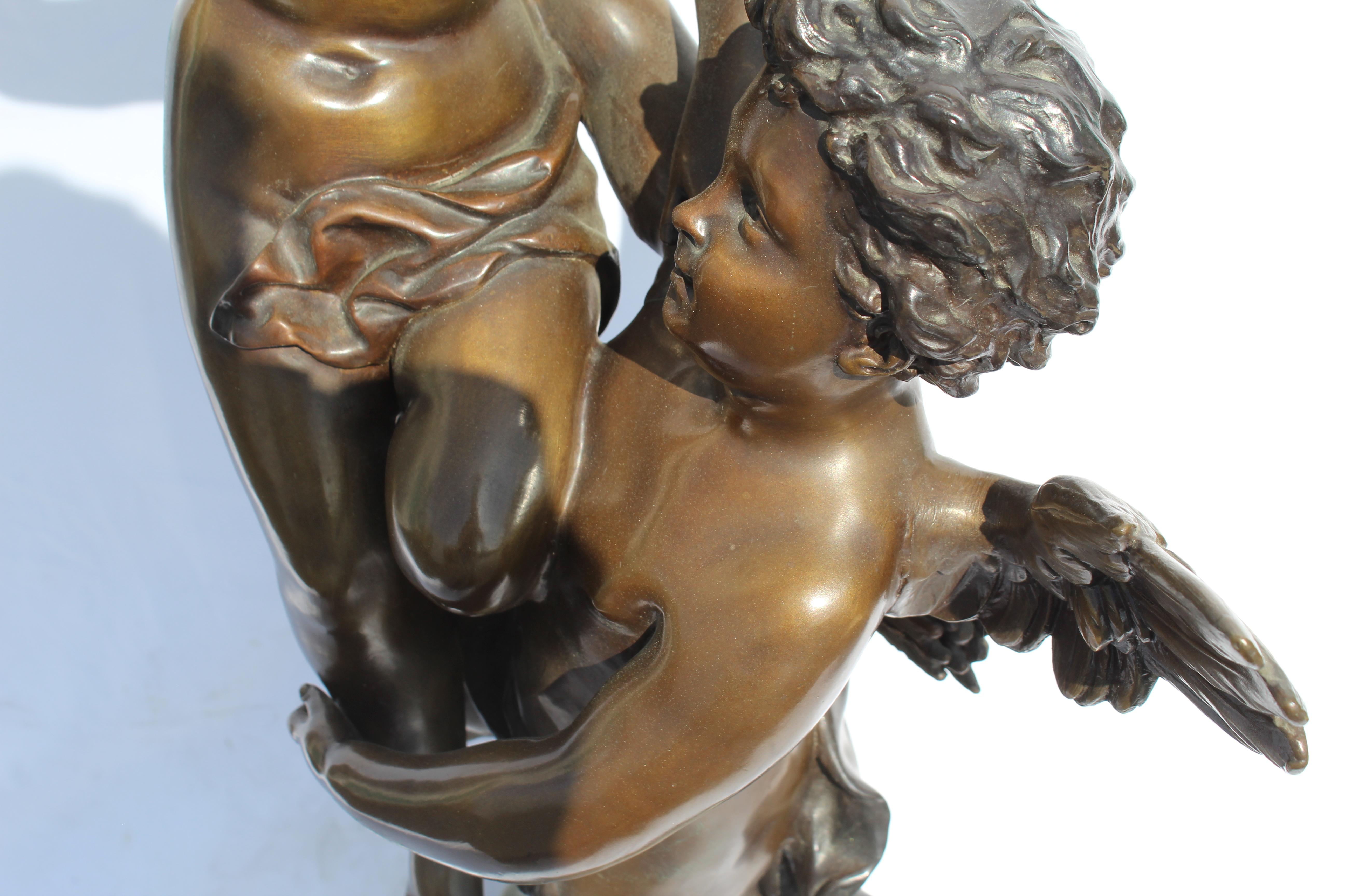 Late 20th Century Art Nouveau Bronze, Double Figures, Large, Title is 'The Triumphator'