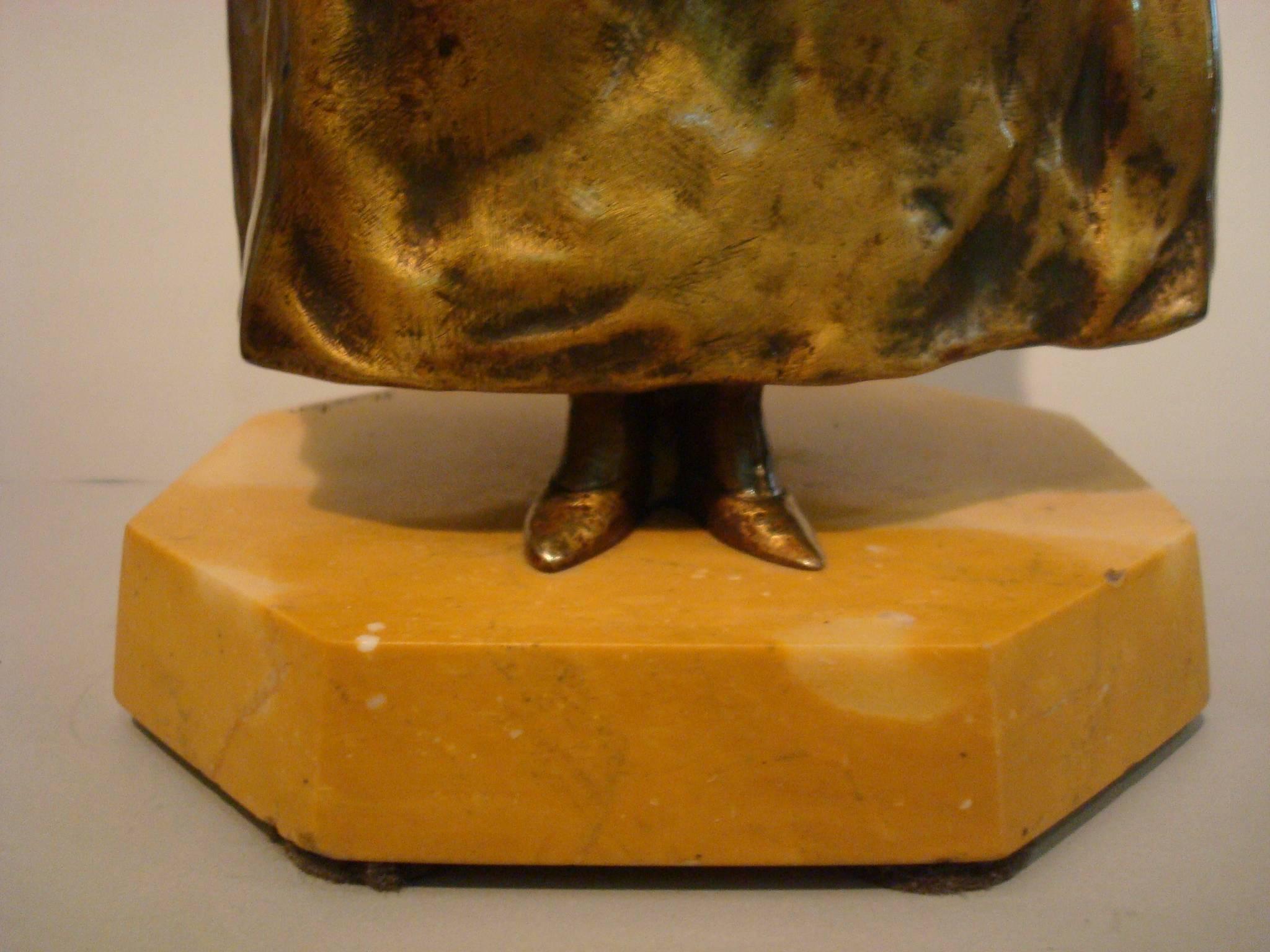 Art nouveau-Stil Bronze „Elegant Lady“ von Georges Van der Straeten im Angebot 1
