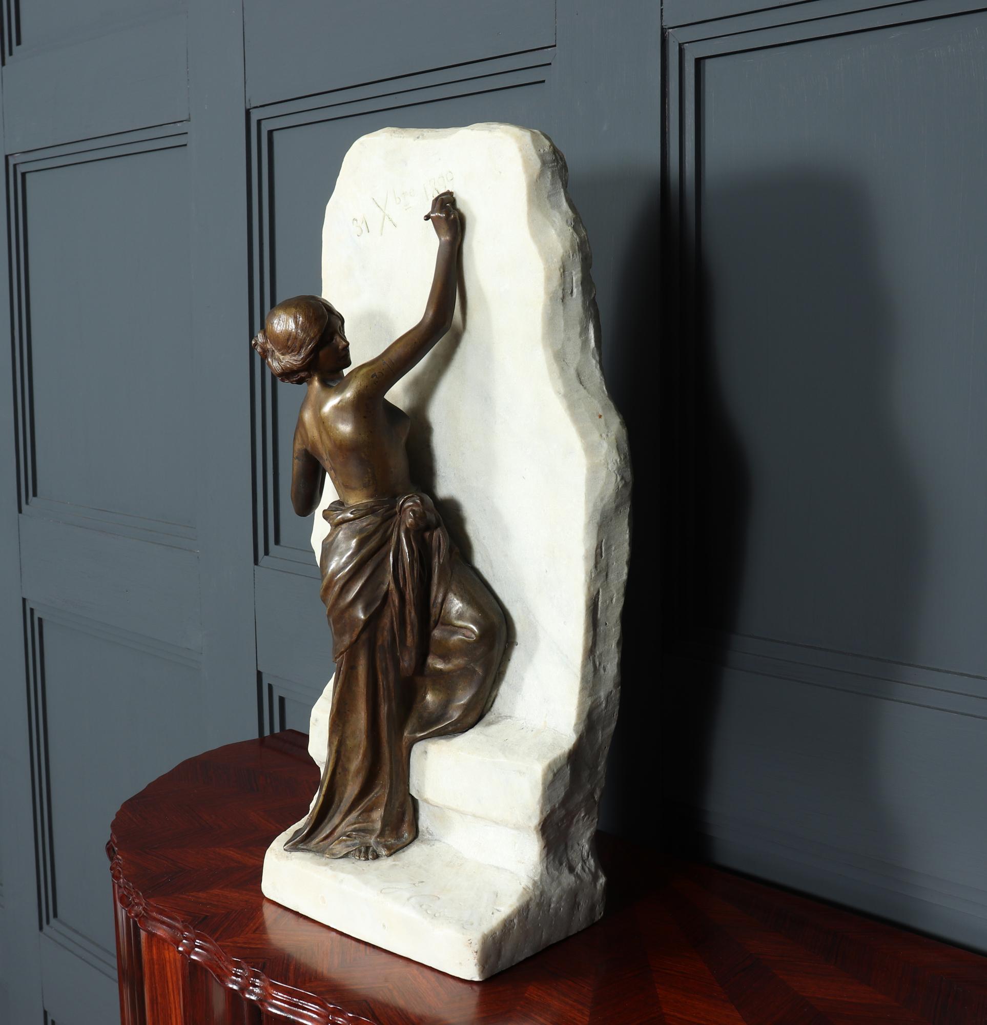 Femme Écrivant in bronzo Art Nouveau di Julien Causse in vendita 5