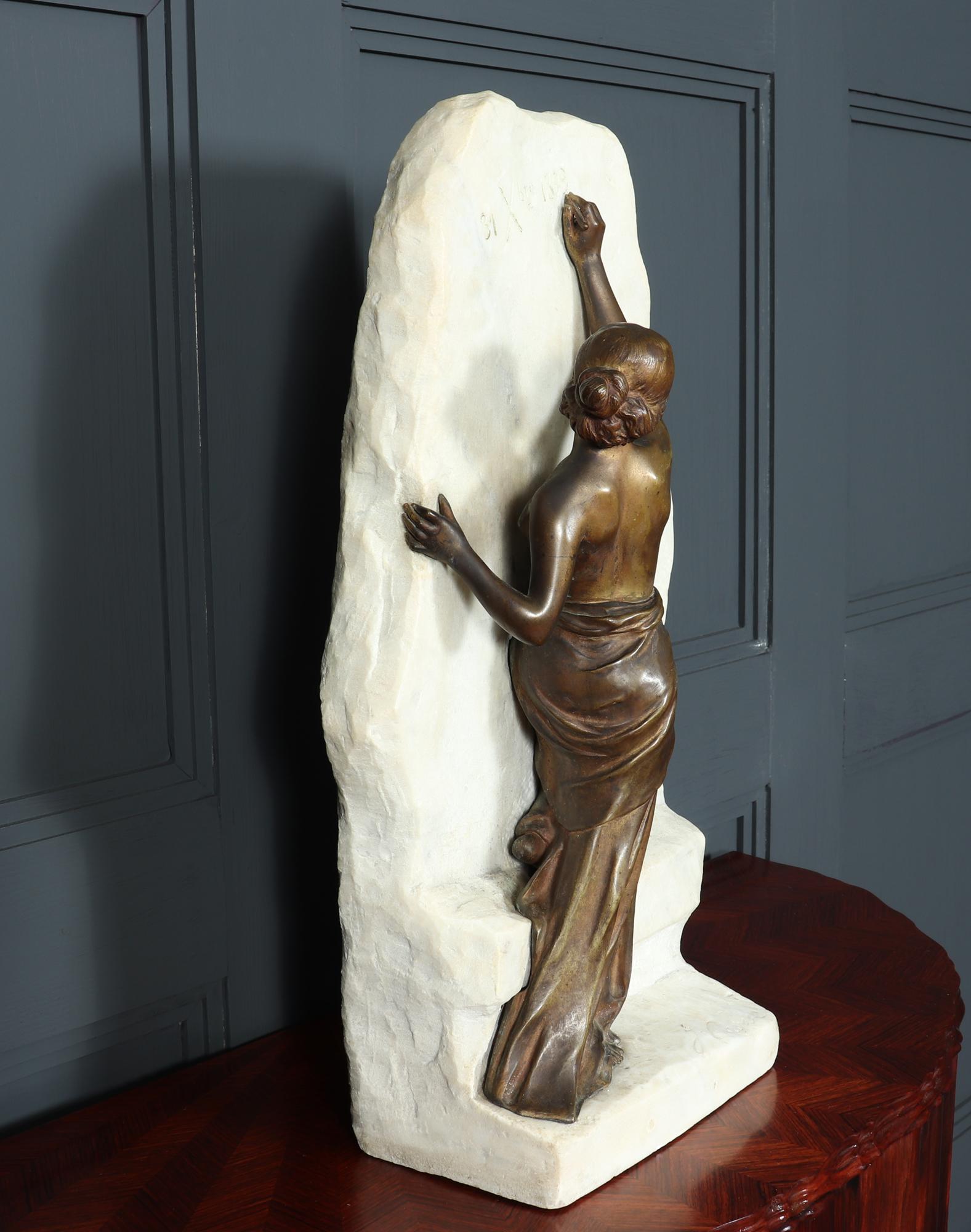 Femme Écrivant in bronzo Art Nouveau di Julien Causse in vendita 6