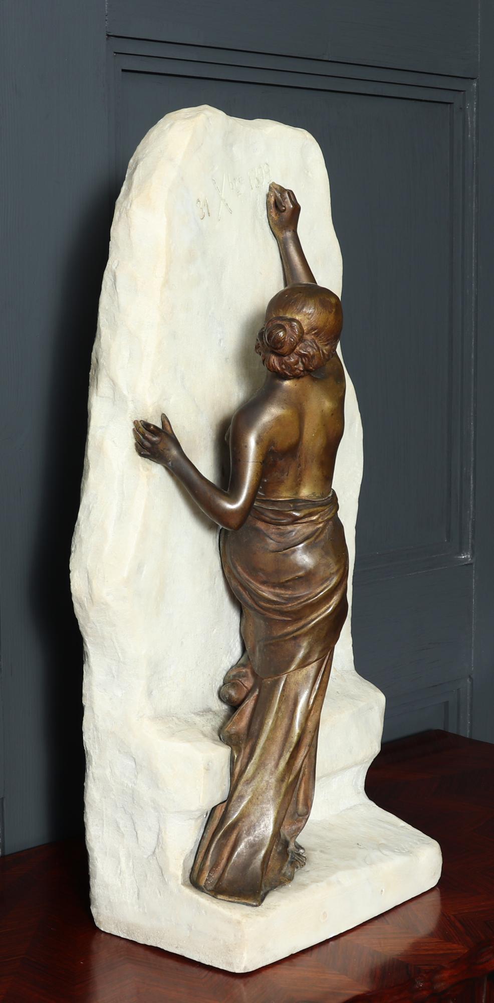 Femme Écrivant in bronzo Art Nouveau di Julien Causse In condizioni buone in vendita a Paddock Wood Tonbridge, GB