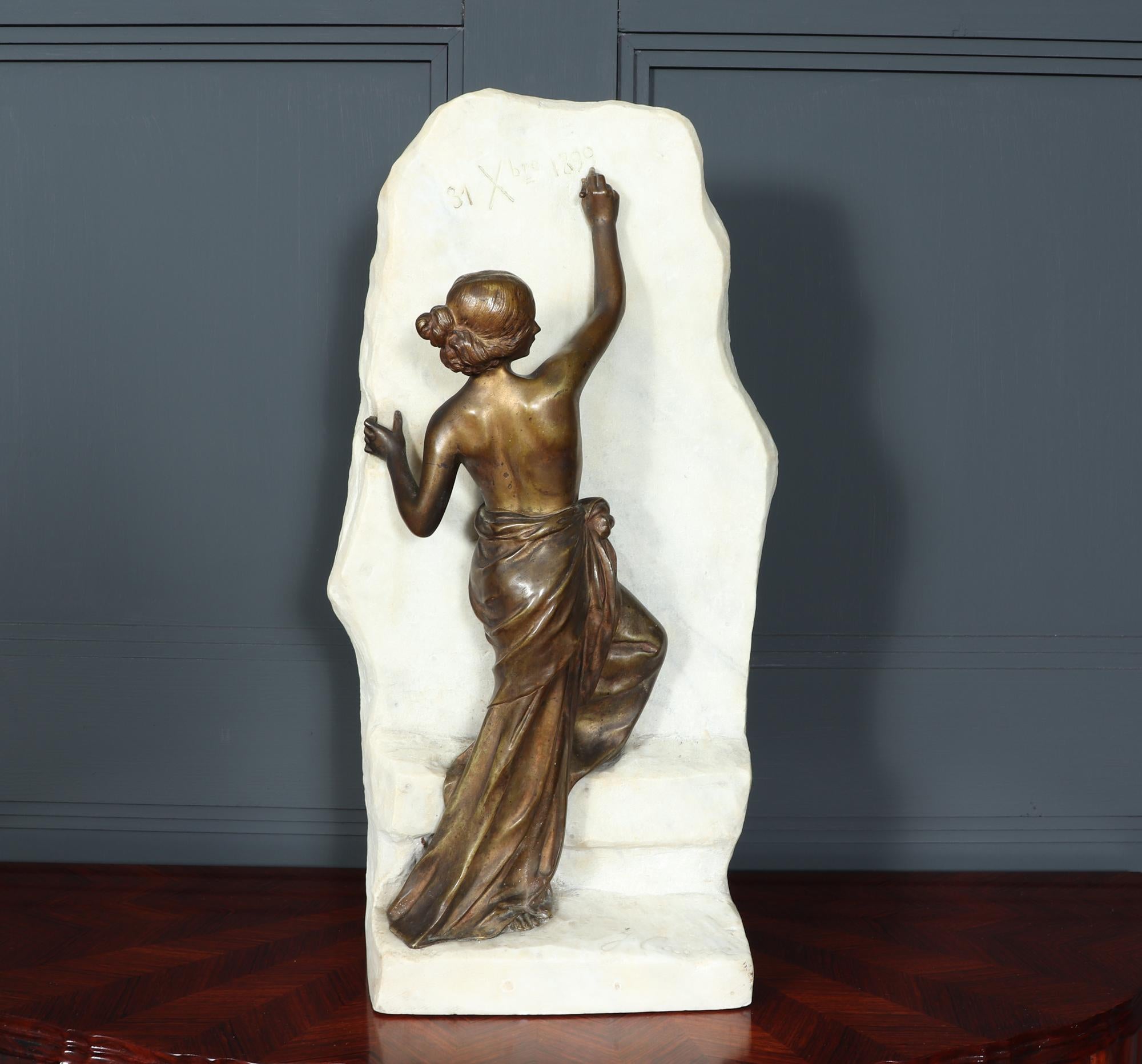 Bronzo Femme Écrivant in bronzo Art Nouveau di Julien Causse in vendita