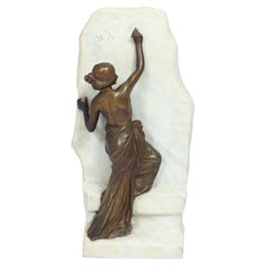 Bronze Art Nouveau Femme Écrivant par Julien Causse