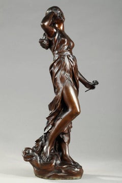 Figure en bronze Art Nouveau La nuit par Julien Caussé