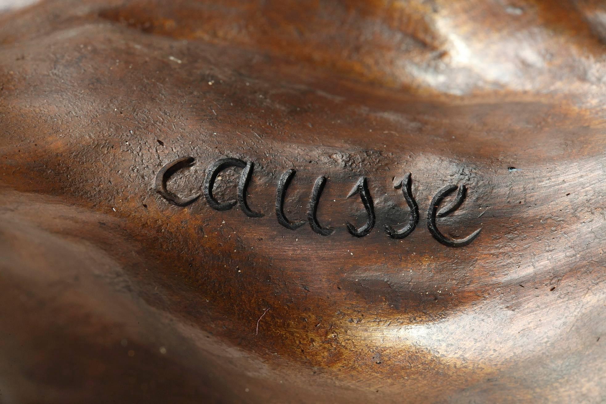 Bronze Figure en bronze Art Nouveau La nuit par Julien Caussé