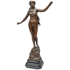 Art Nouveau Bronze Figure of Nude Maiden, German, circa 1900