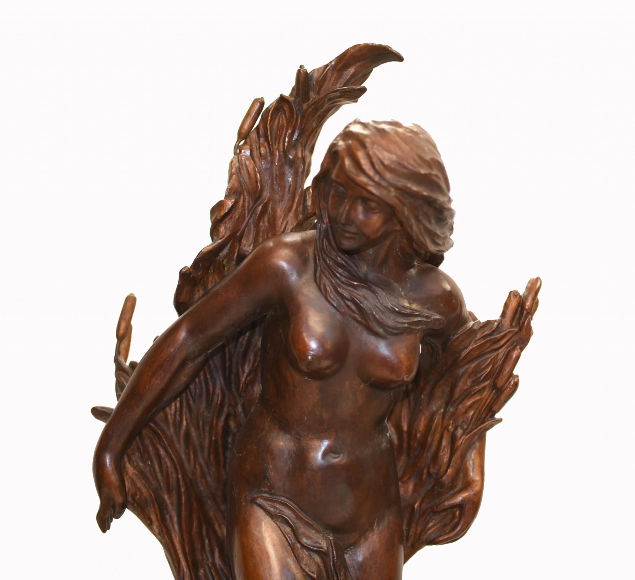 Art Nouveau Bronze Figurine Naked Nude Female Statue For Sale 8