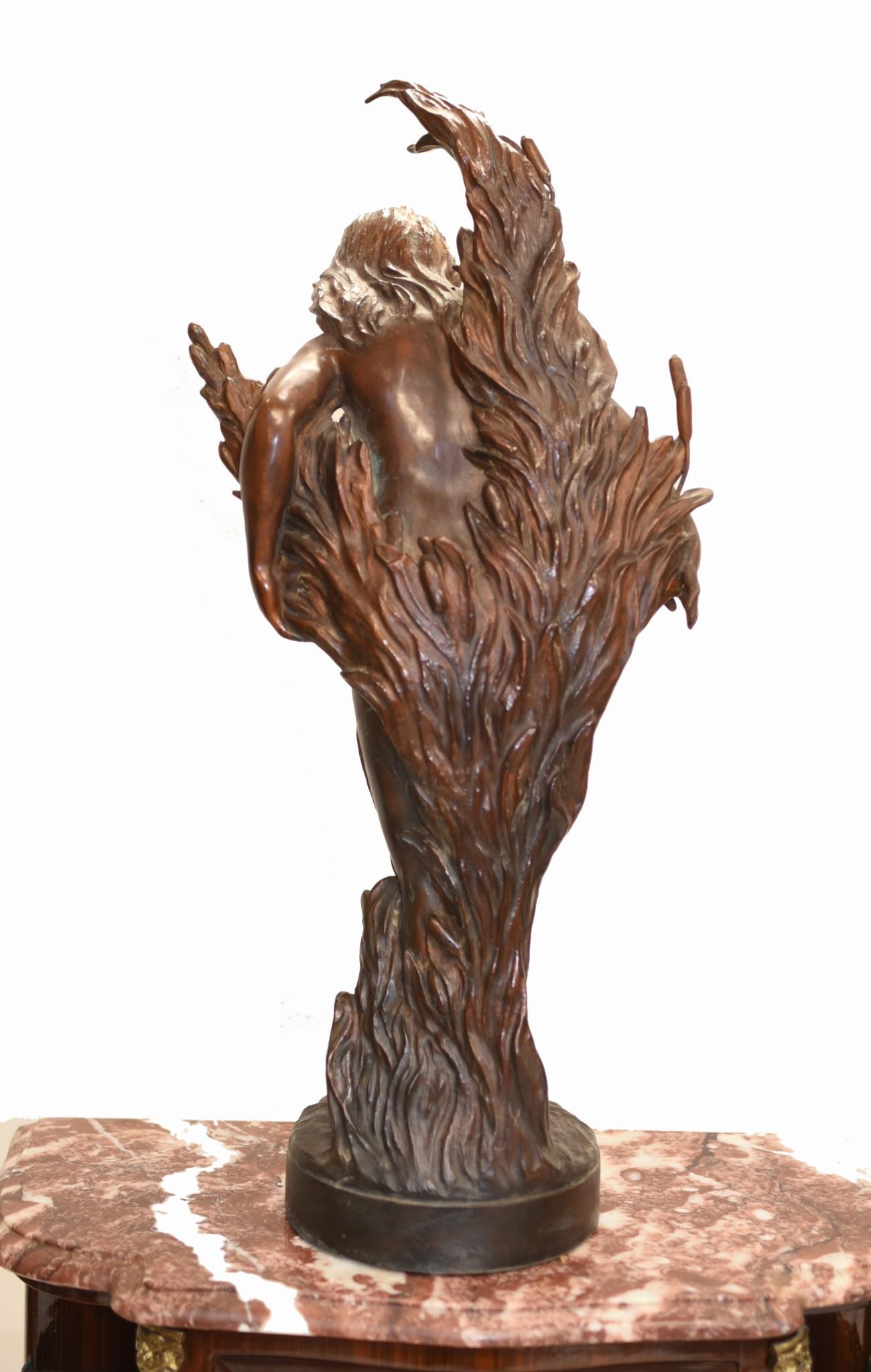 Art Nouveau Bronze Figurine Naked Nude Female Statue In Good Condition For Sale In Potters Bar, GB