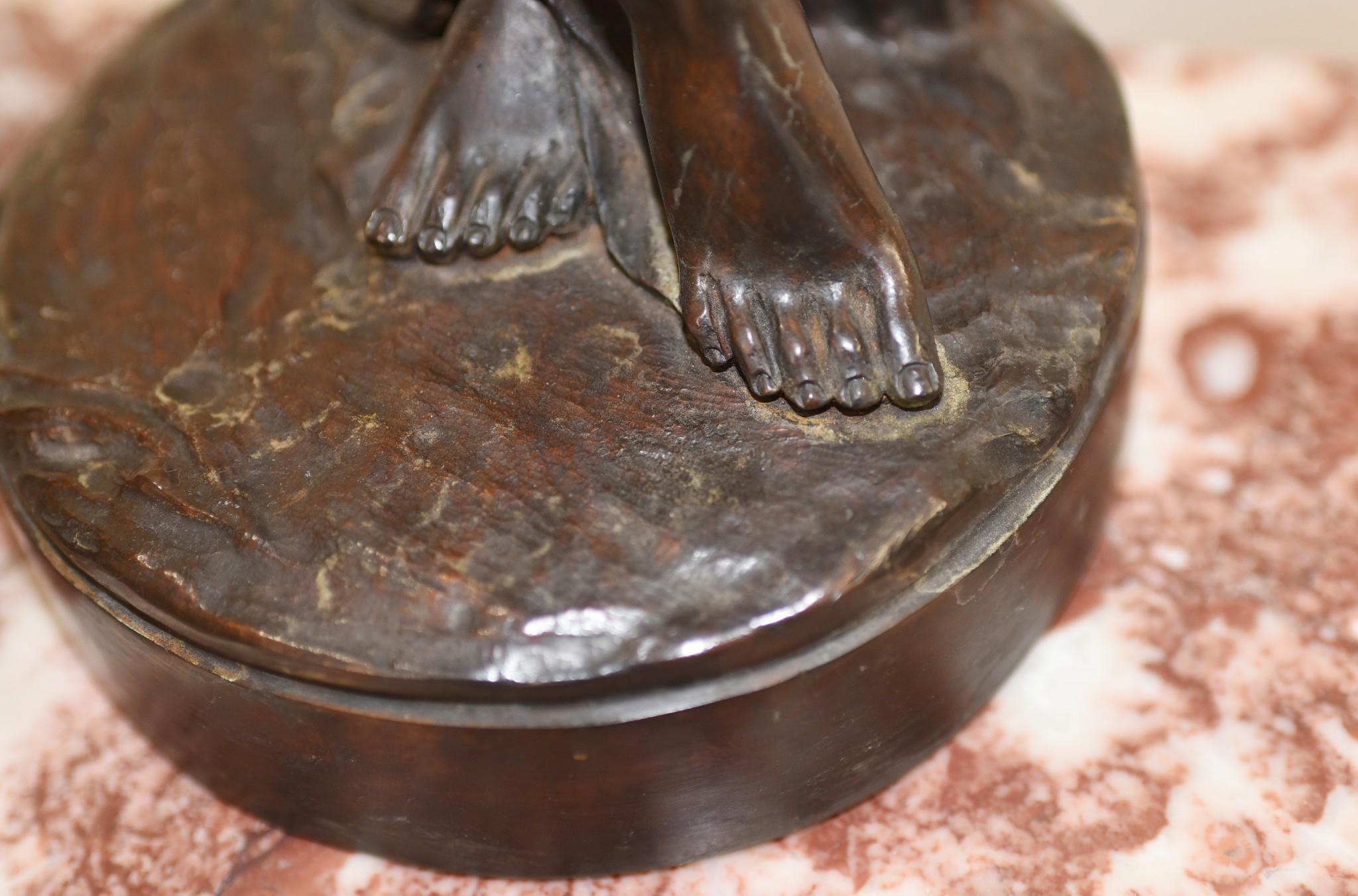 Art Nouveau Bronze Figurine Naked Nude Female Statue For Sale 3