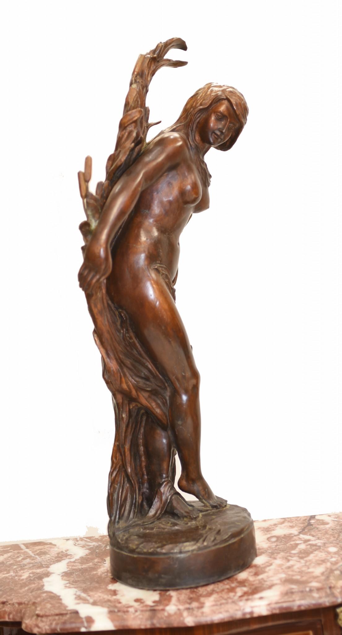Art Nouveau Bronze Figurine Naked Nude Female Statue For Sale 5