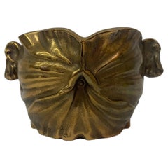 Antique Art Nouveau Bronze Flower Pot, 1930s