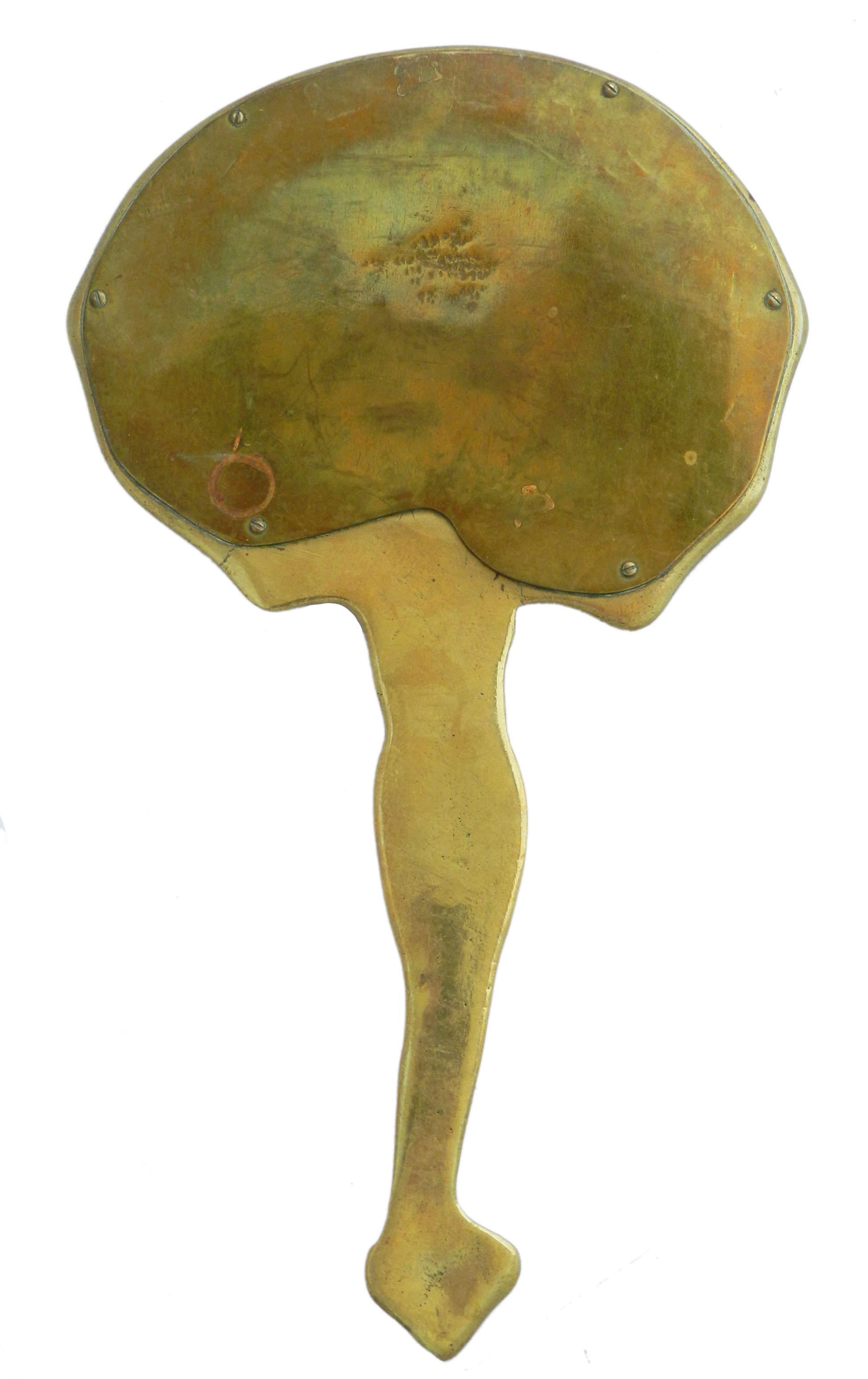 Art Nouveau Bronze Hand Held Mirror M Jampolsky c1900 Belle Epoque FREE SHIPPING 1