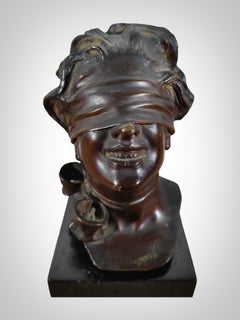 Art Nouveau Bronze Head from the 19th Century: Timeless Elegance