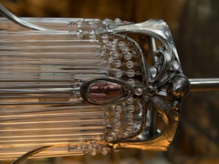 Art Nouveau Bronze Hector Guimard Chandelier with Nickel Finish