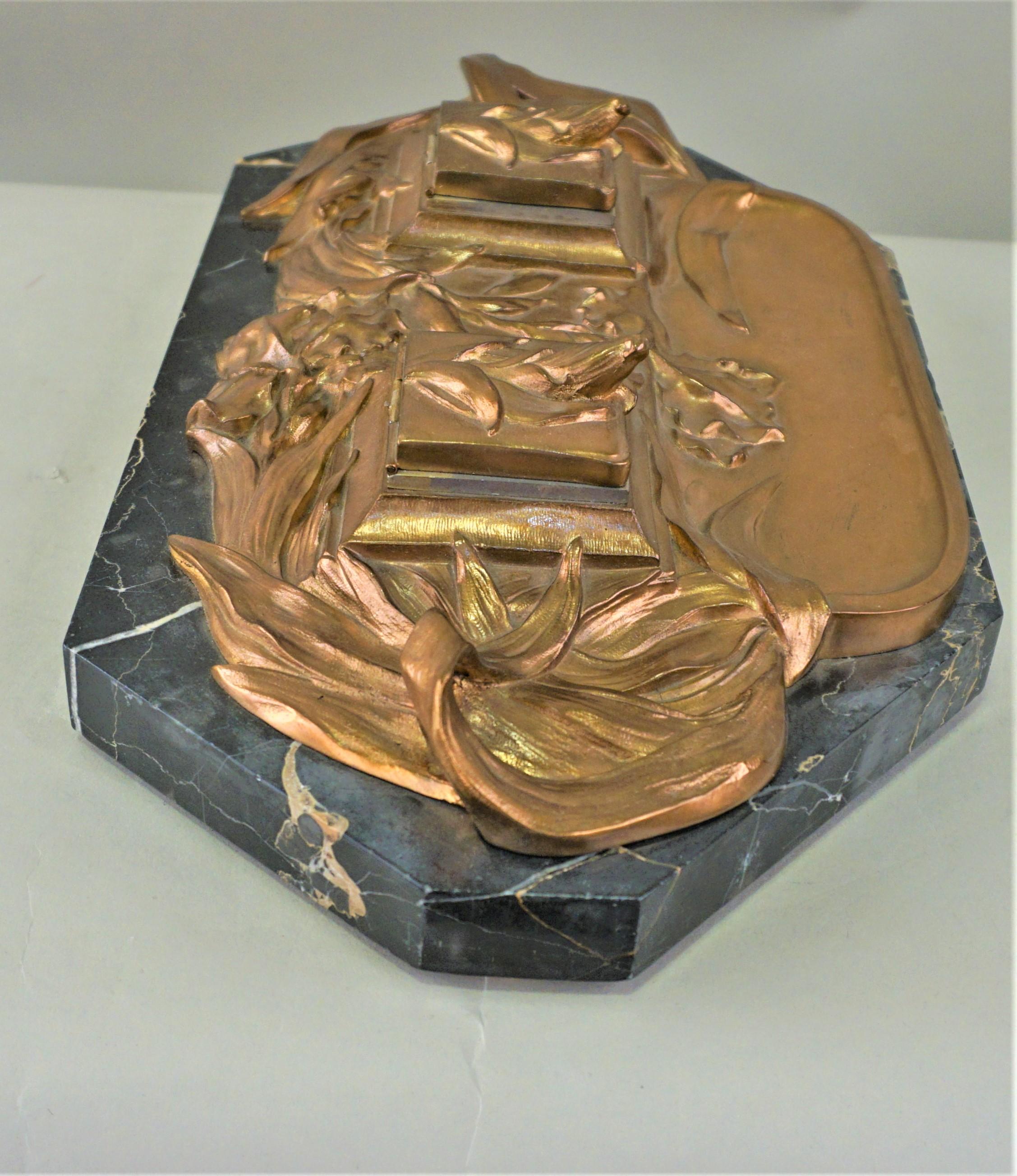 Encrier en bronze Art Nouveau de D. Alonzo Bon état - En vente à Fairfax, VA