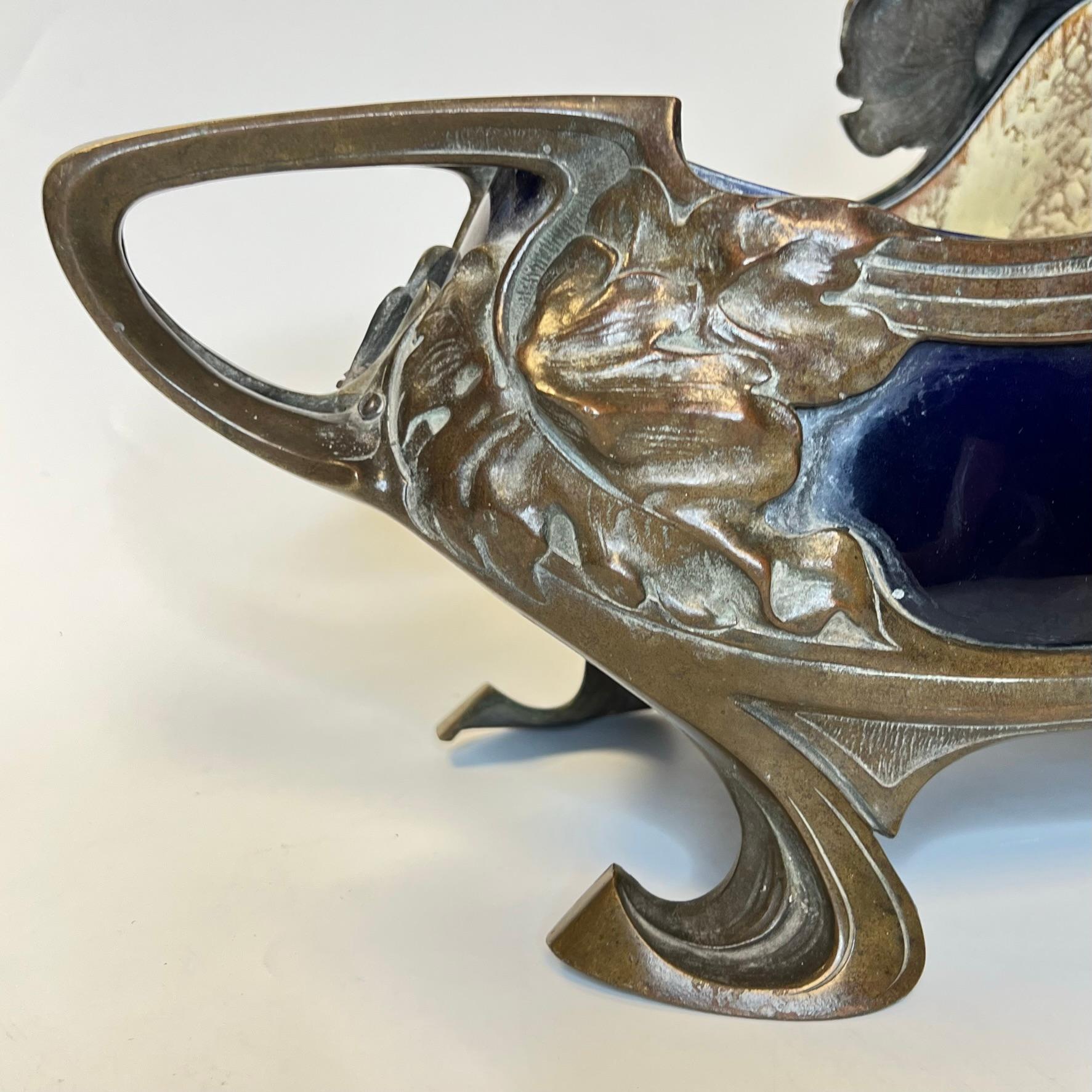 Art Nouveau Bronze Jardiniere Planter For Sale 8