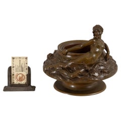 Jugendstil-Jardinière aus Bronze, mit Akt, Noel Ruffier, Französisch (1847-1921)