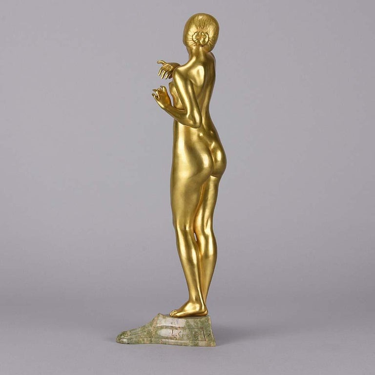 Late 19th Century Art Nouveau Bronze 'La Femme Nue' by Louis Chalon For Sale