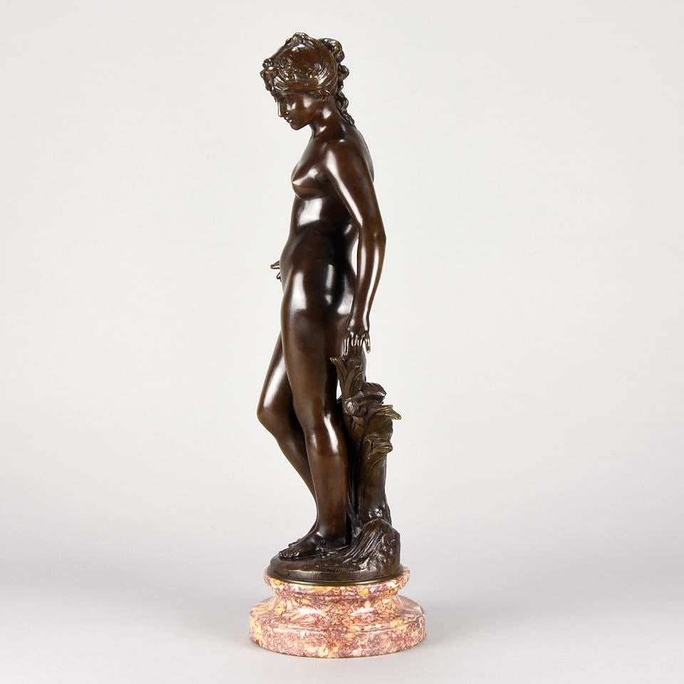 Late 19th Century Art Nouveau Bronze 'La Source' by Auguste Moreau