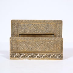 Art Nouveau Bronze Letter Rack w/ Fauna & Celtic Motifs Signed Tiffany Studios