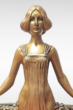 Art Nouveau Bronze Maiden Vase by Charles Korschann