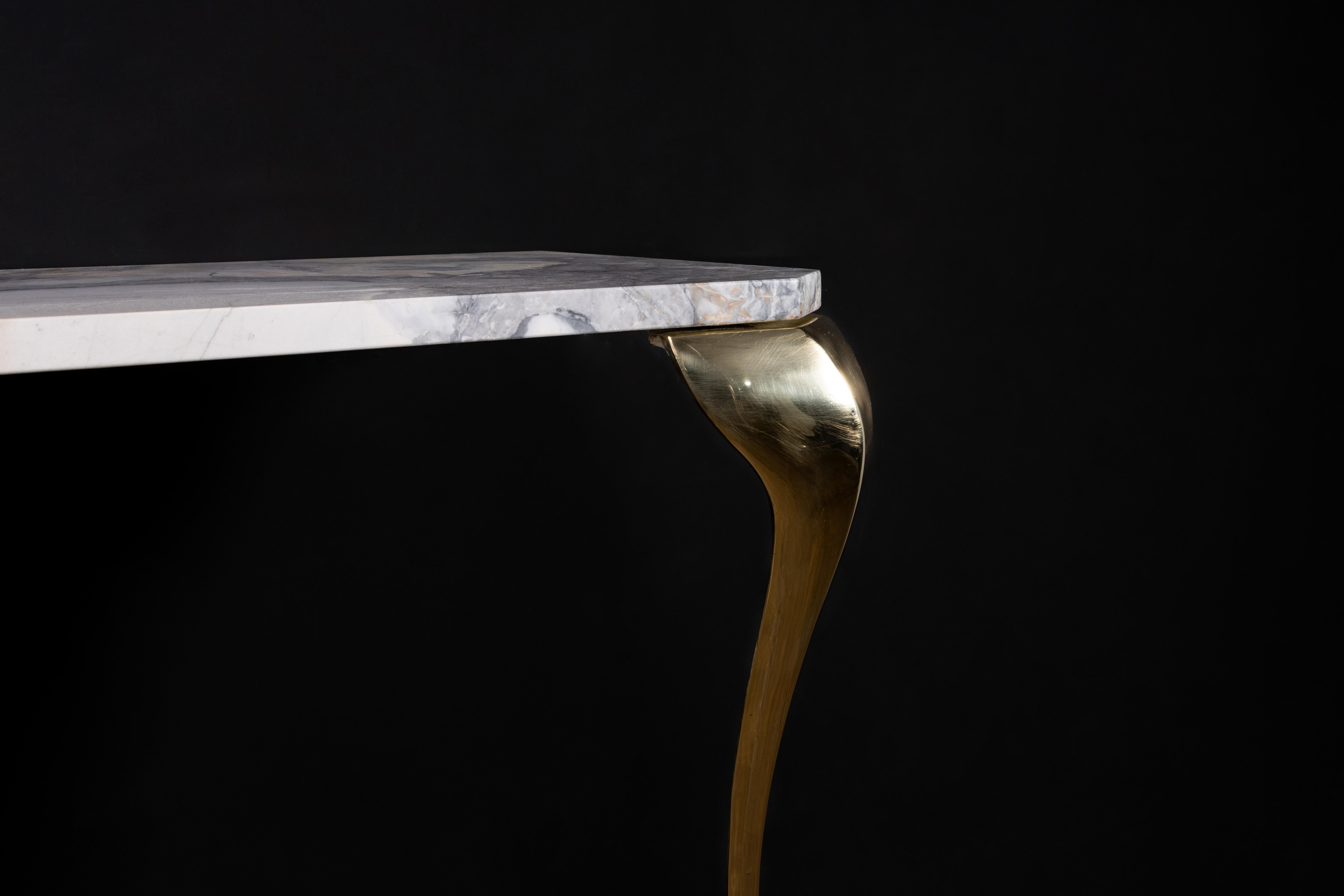 Art Nouveau Bronze & Marble Console Table from Costantini, Lychorinda, In Stock For Sale 4