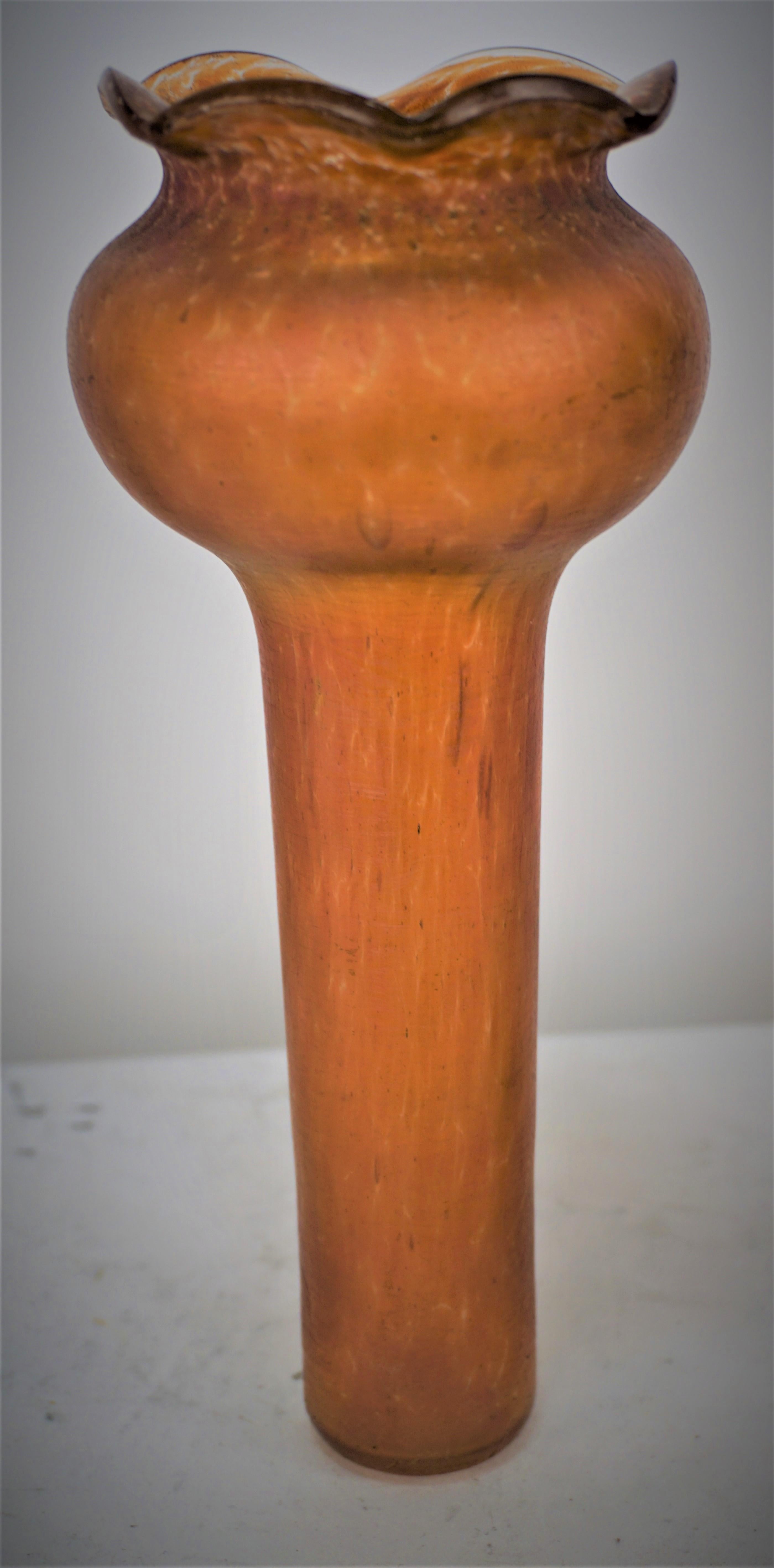 Art Nouveau bronze mounted Art Glass Vase For Sale 1