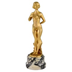 Art Nouveau bronze nude sculpture EVE signed Antoine Bofill, France 1905.