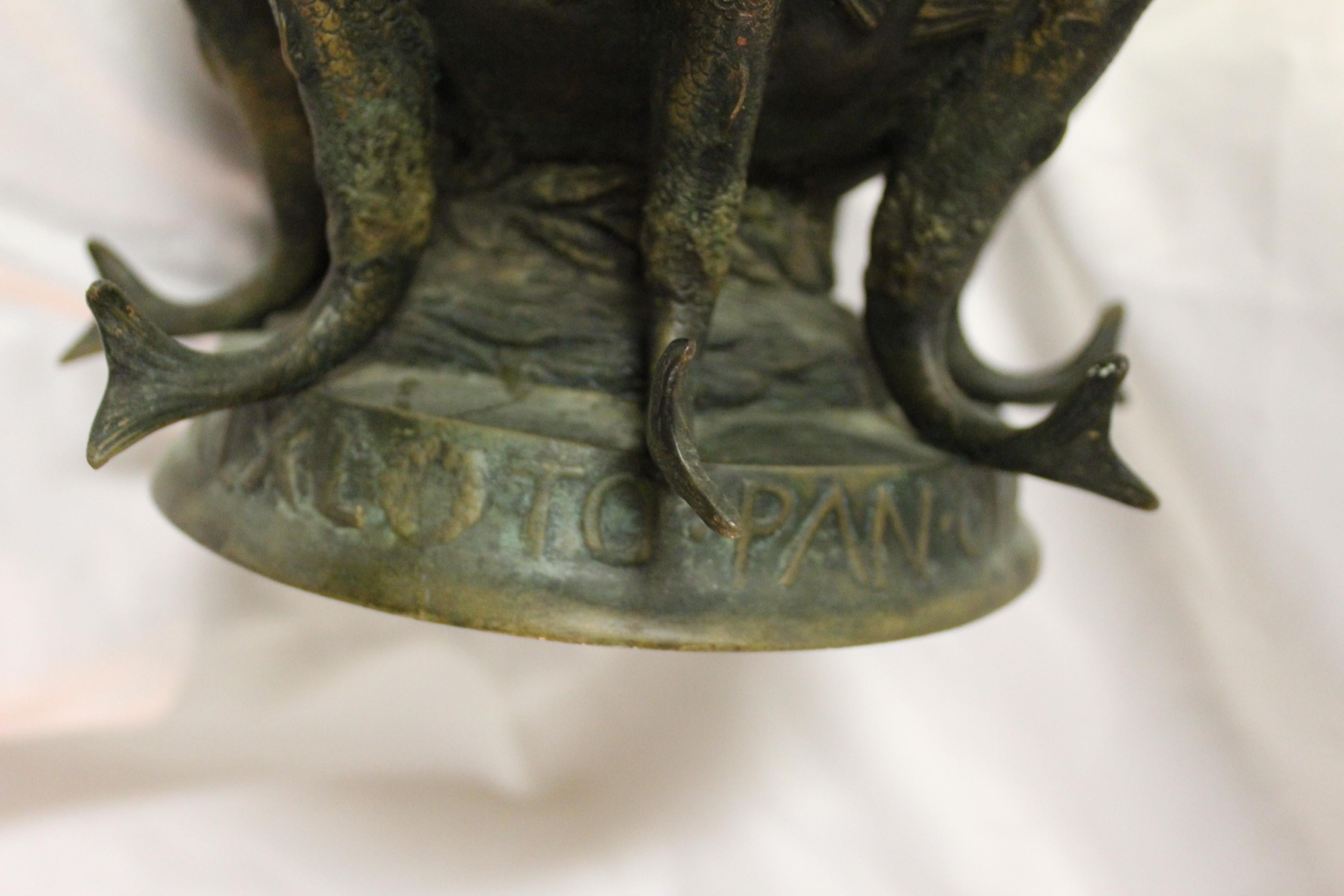 Art Nouveau Bronze 'Pan of Rohallion' by Fredrick William Mac Monies, 1890 Orig For Sale 1