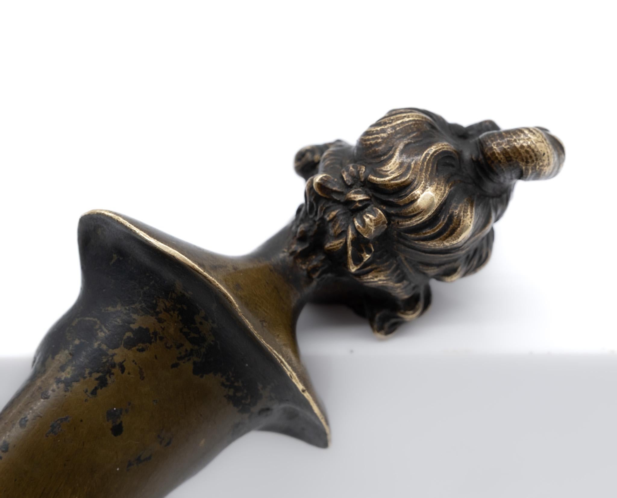Navaja de Bronce Art Nouveau con Busto Femenino de Alexandre Caron en venta 4