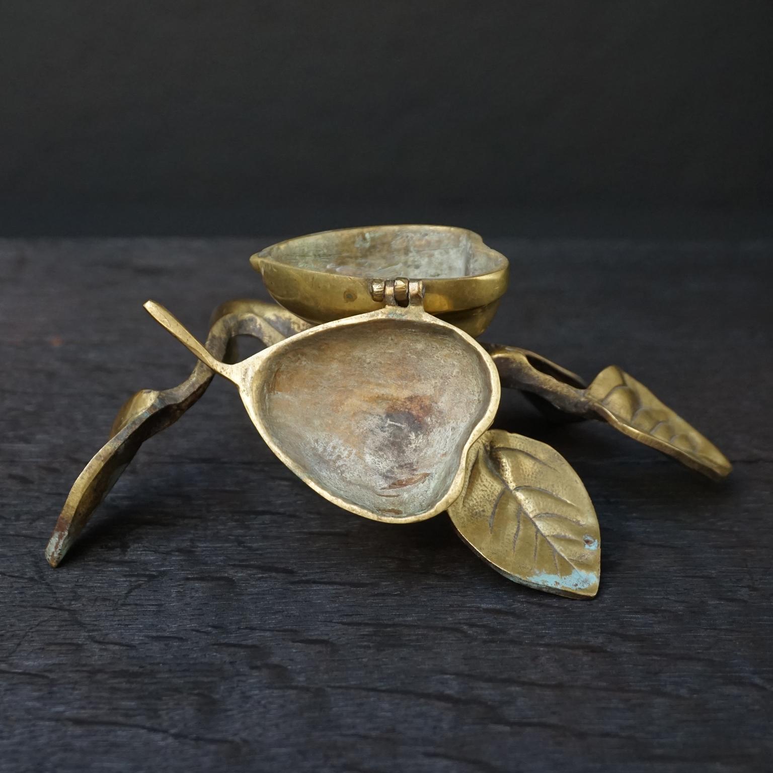20th Century Art Nouveau Bronze Pear Trinket Box