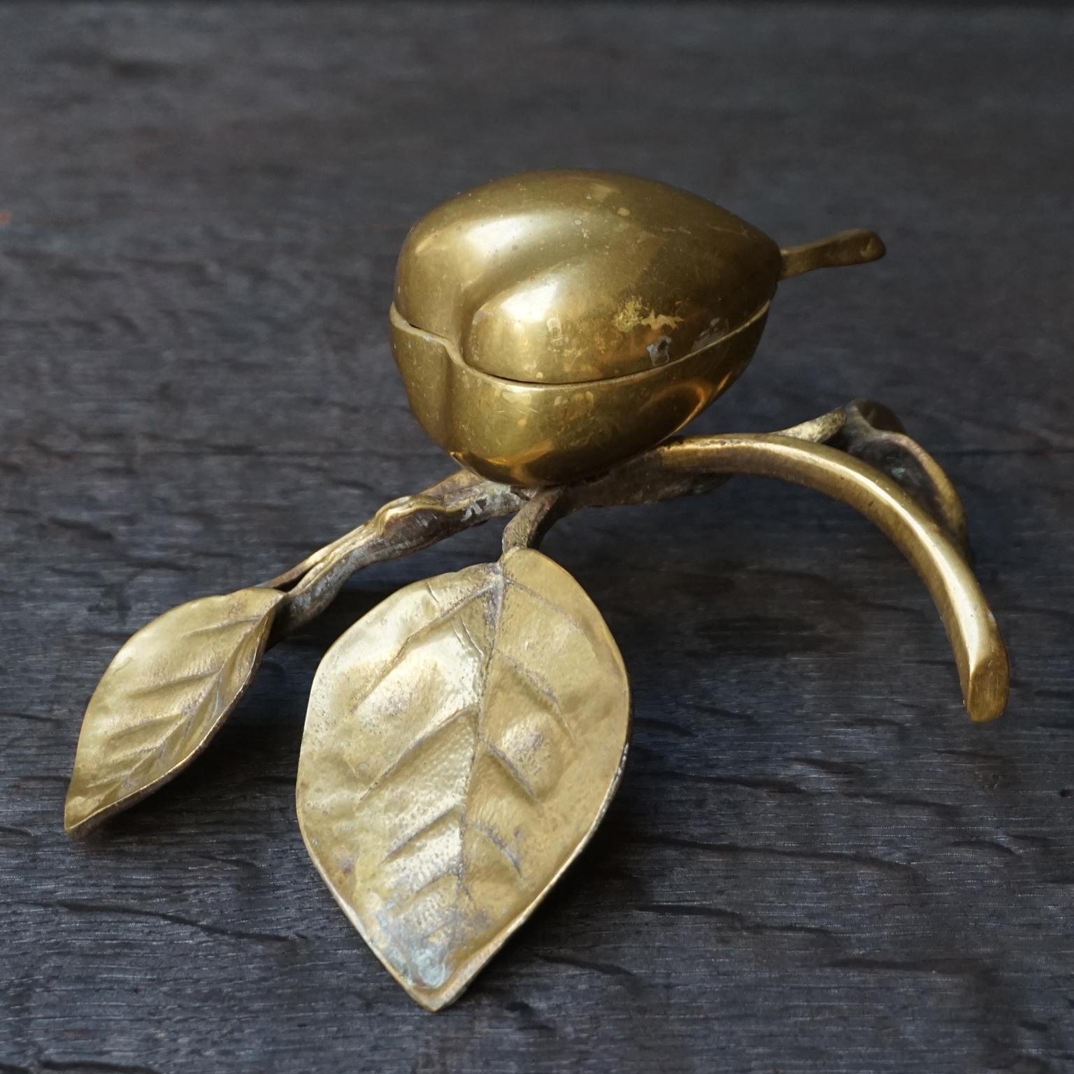 Art Nouveau Bronze Pear Trinket Box 4