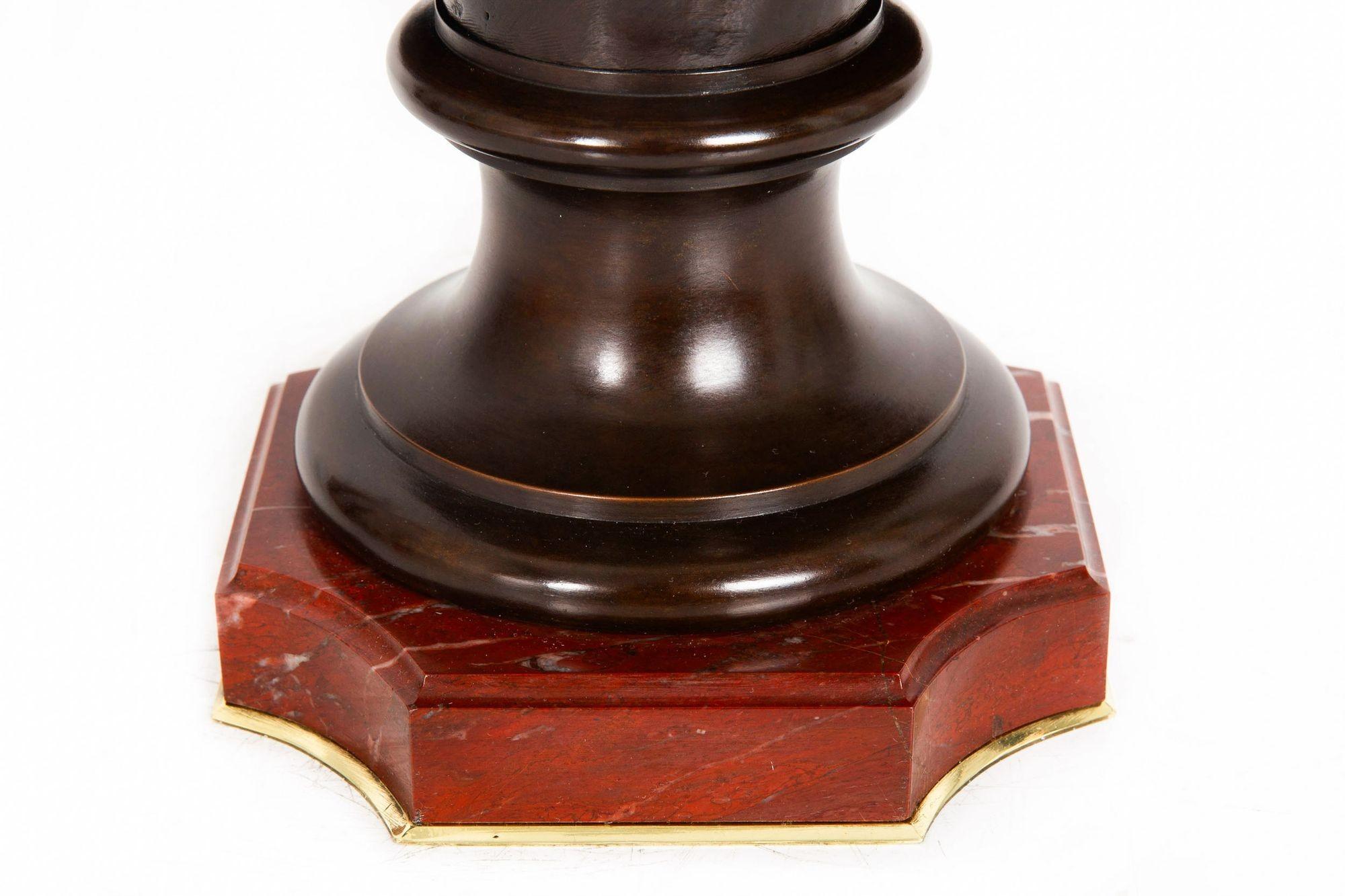 Art Nouveau Bronze Sculpture “Bust of a Woman” by Cesare Ceribelli For Sale 10