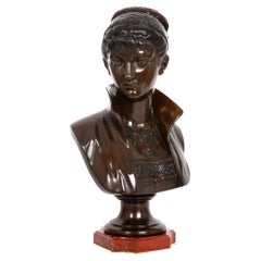 Scultura in bronzo Art Nouveau "Busto di donna" di Cesar Ceribelli