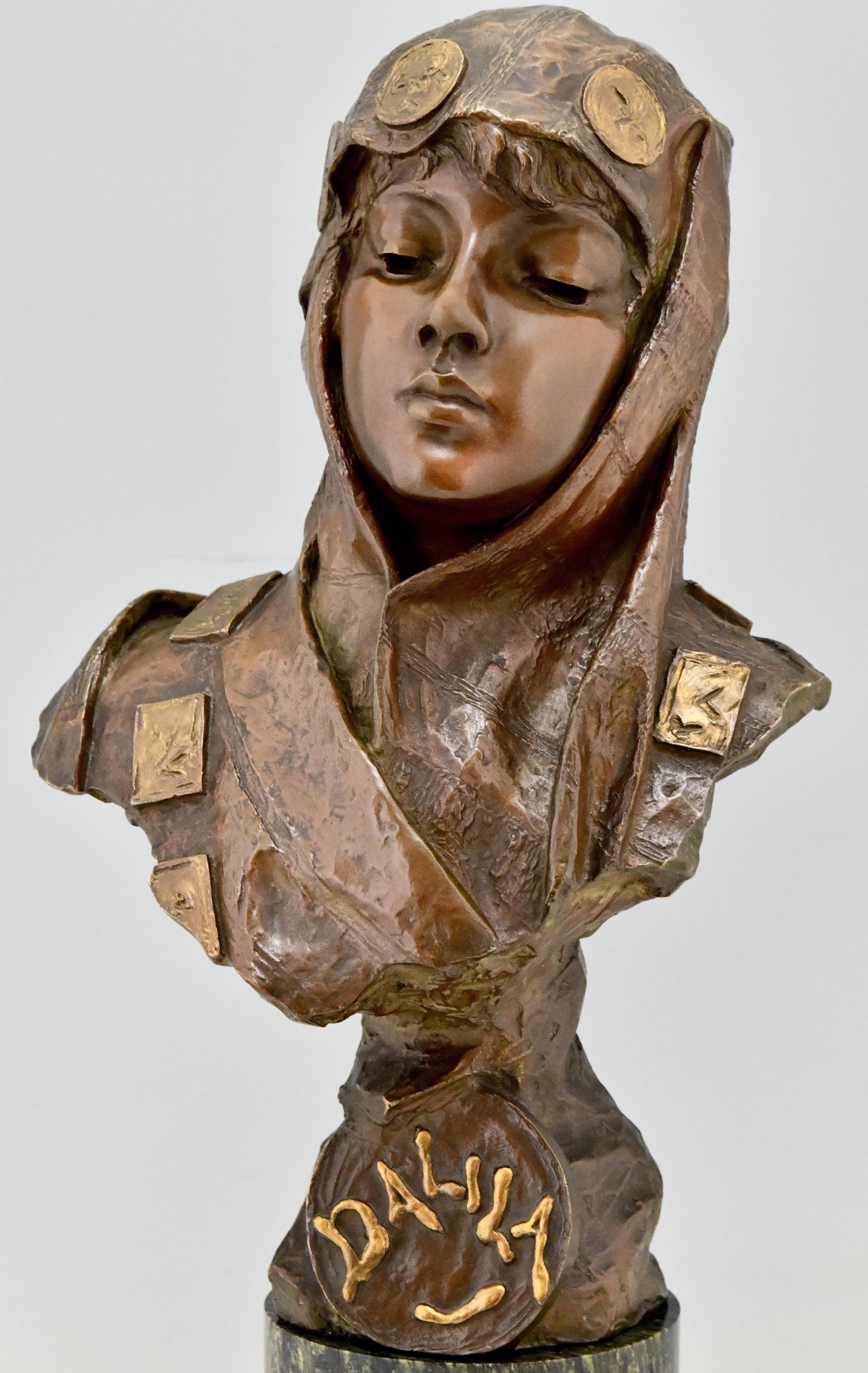 Art Nouveau Bronze Sculpture Bust of a Woman Dalila by Emmanuel Villanis, 1890 3