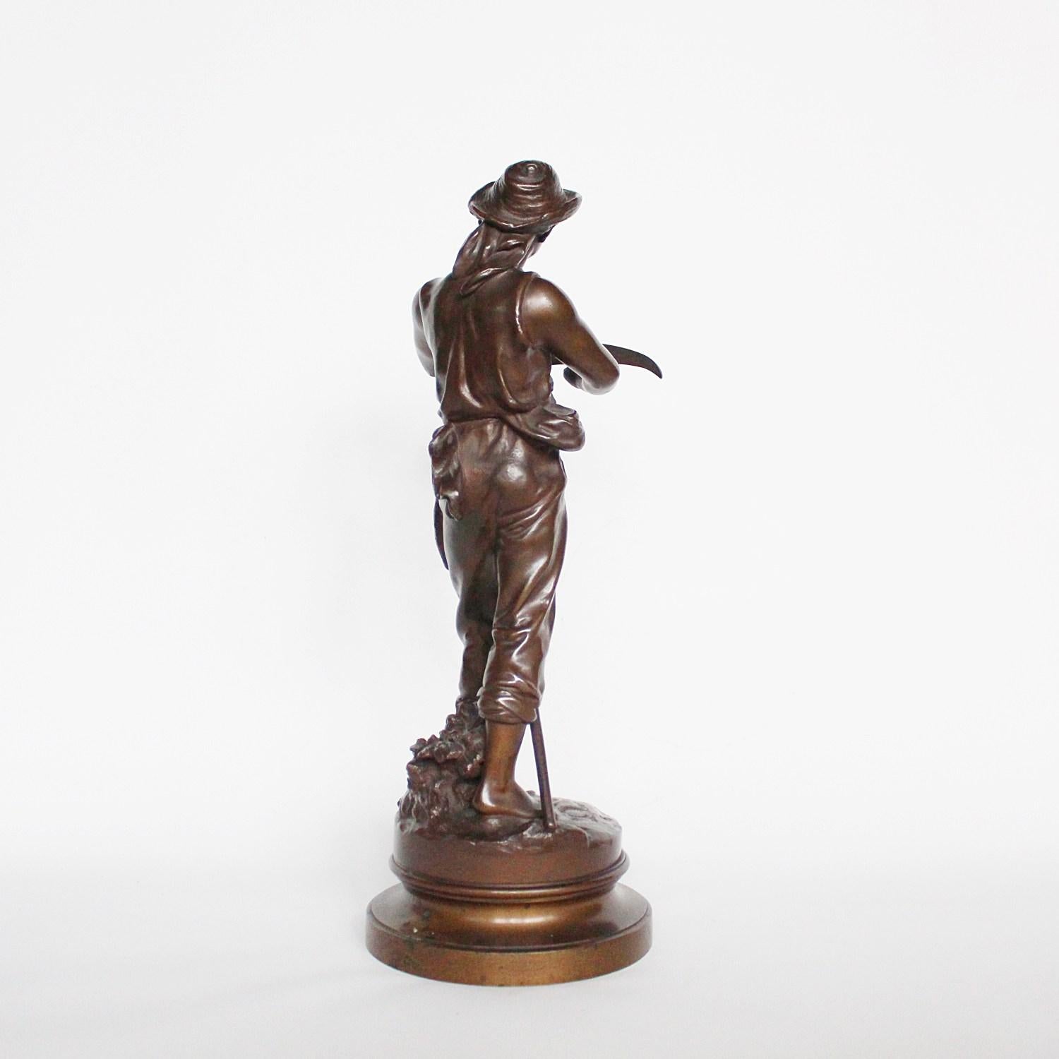 French Art Nouveau Bronze Sculpture by Mathurin Moreau Signed and Stamped, circa 1890
