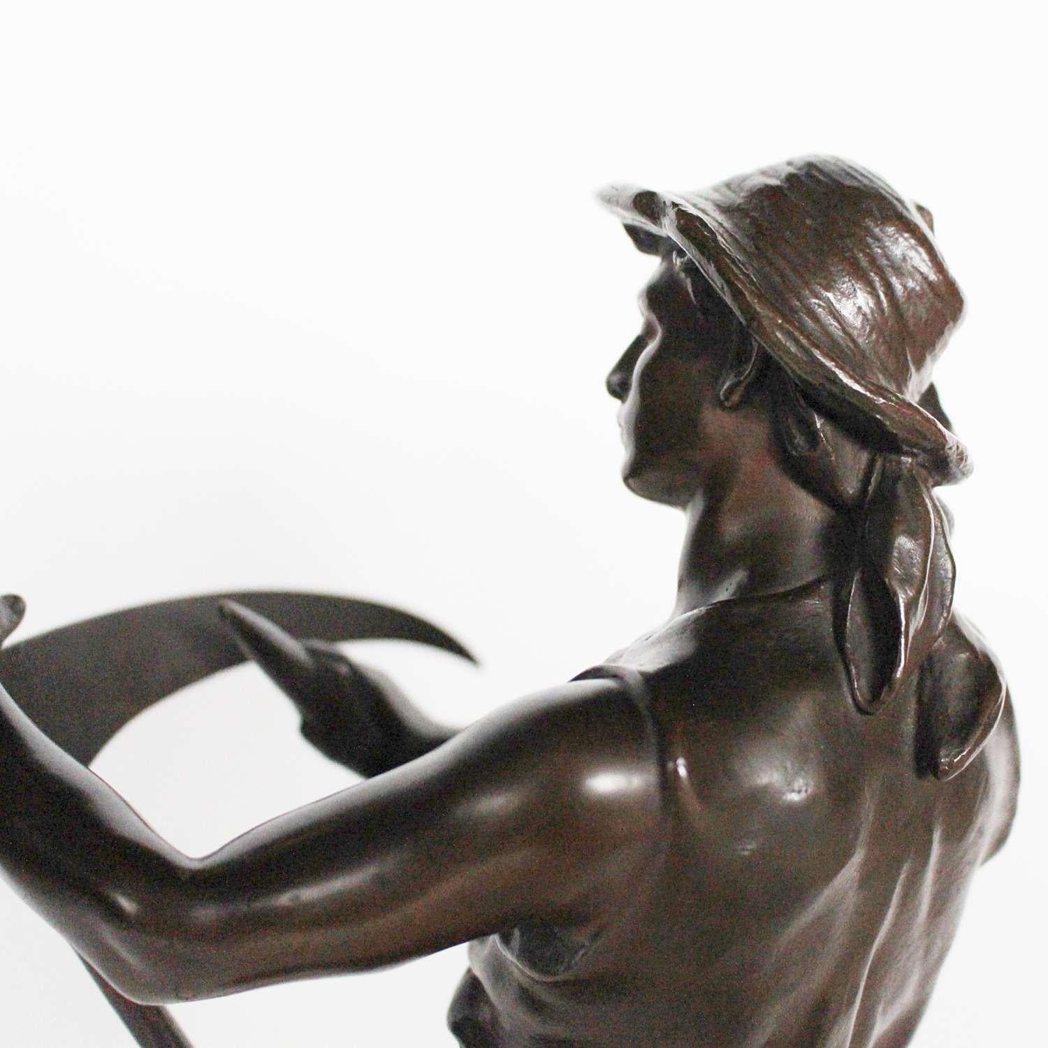 20th Century Art Nouveau Bronze Sculpture by Mathurin Moreau Signed and Stamped, circa 1890