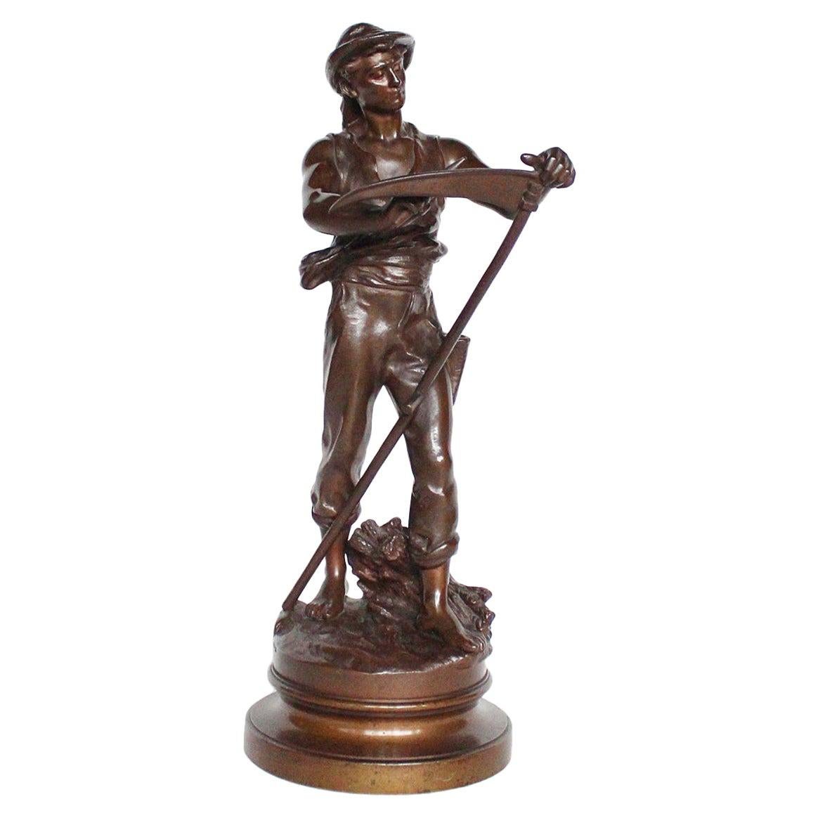 Art Nouveau Bronze Sculpture by Mathurin Moreau Signed and Stamped, circa 1890