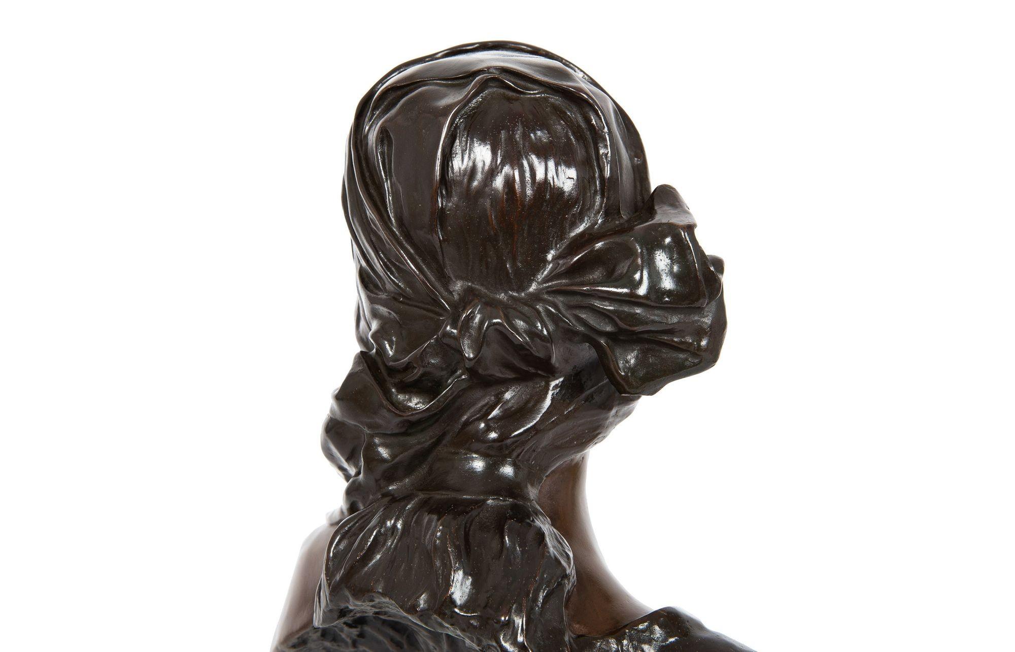 Art Nouveau Bronze Sculpture “Cendrillon” or Cinderella by Emmanuel Villanis For Sale 9
