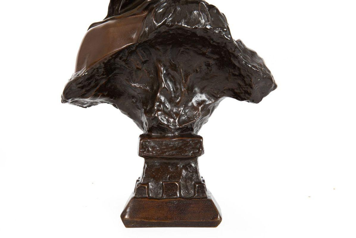 Art Nouveau Bronze Sculpture “Cendrillon” or Cinderella by Emmanuel Villanis For Sale 11