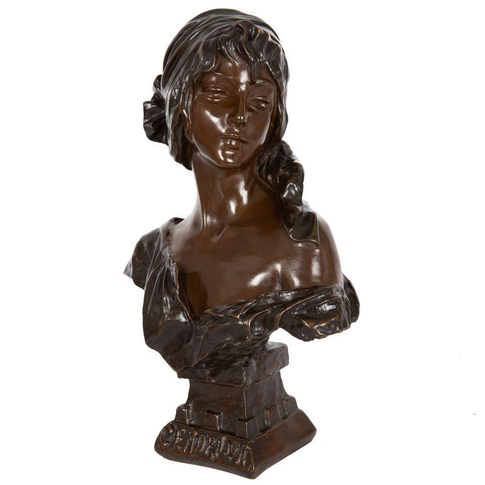 Art Nouveau Bronze Sculpture “Cendrillon” or Cinderella by Emmanuel Villanis For Sale 13