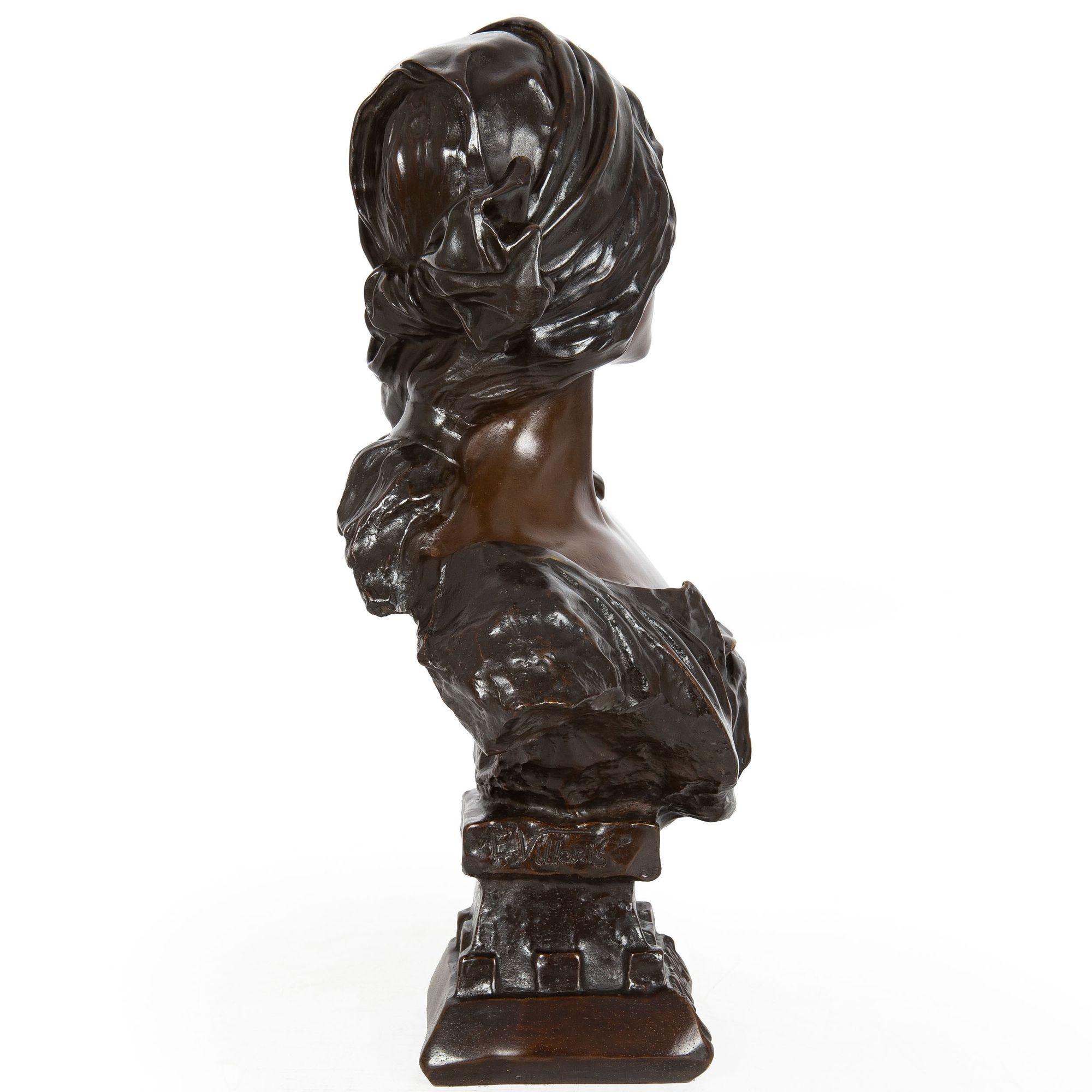 French Art Nouveau Bronze Sculpture “Cendrillon” or Cinderella by Emmanuel Villanis For Sale