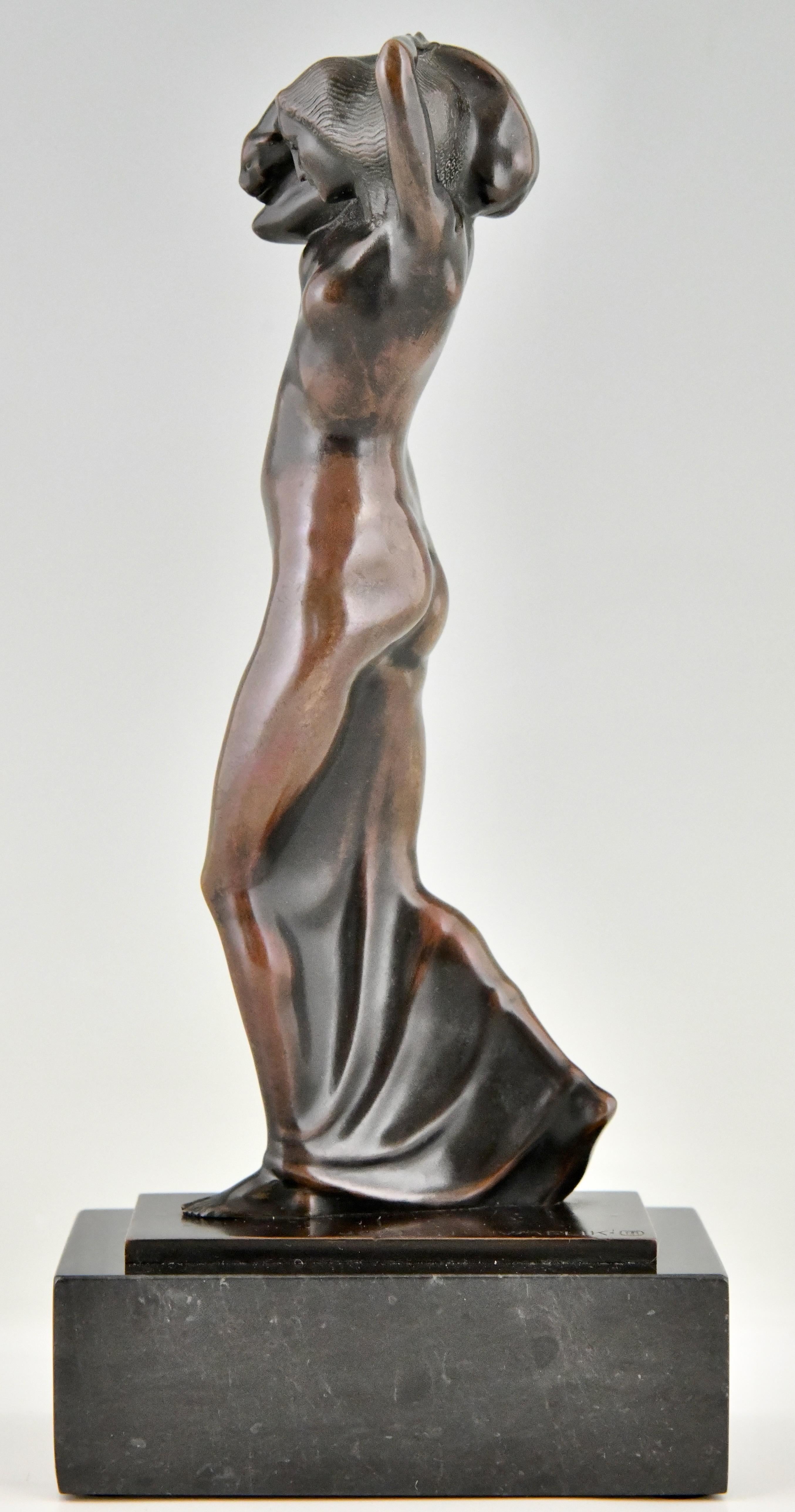 Bronze Sculpture en bronze Art nouveau avec panthère de Joseph Humplik, Autriche 1910 en vente